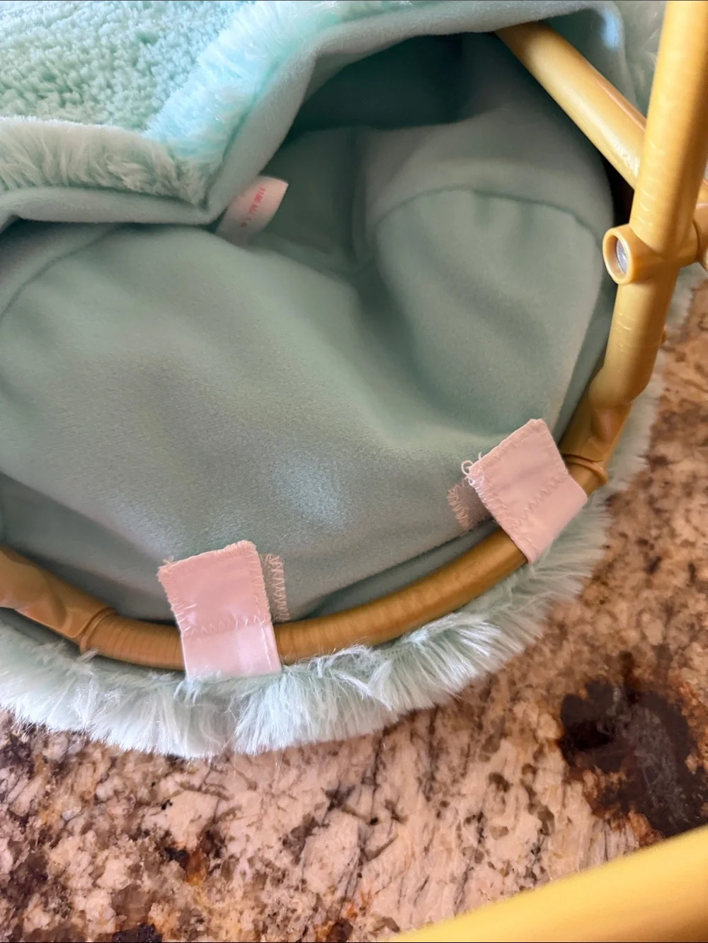 American Girl Mint Green Plush Doll Chair with Gold Star Great Condition